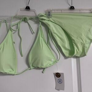 Misses Hurley Light Green Triangle Bikini Set